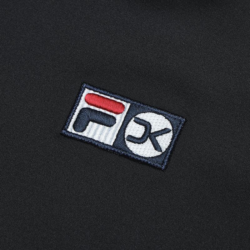 FILA Athletics Tennis Series Knitted Logo Comfortable Casual Slim Fit Tennis Polo Shirt Women tops Deep-Black A11W523117F-BK