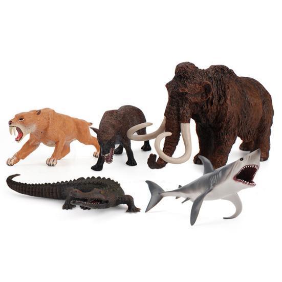 Animal Figurine Simulated Desktop Decoration Mammoth Megalodon Dire Wolf Ancient Animals Model Sculpture Educational Toys for Home