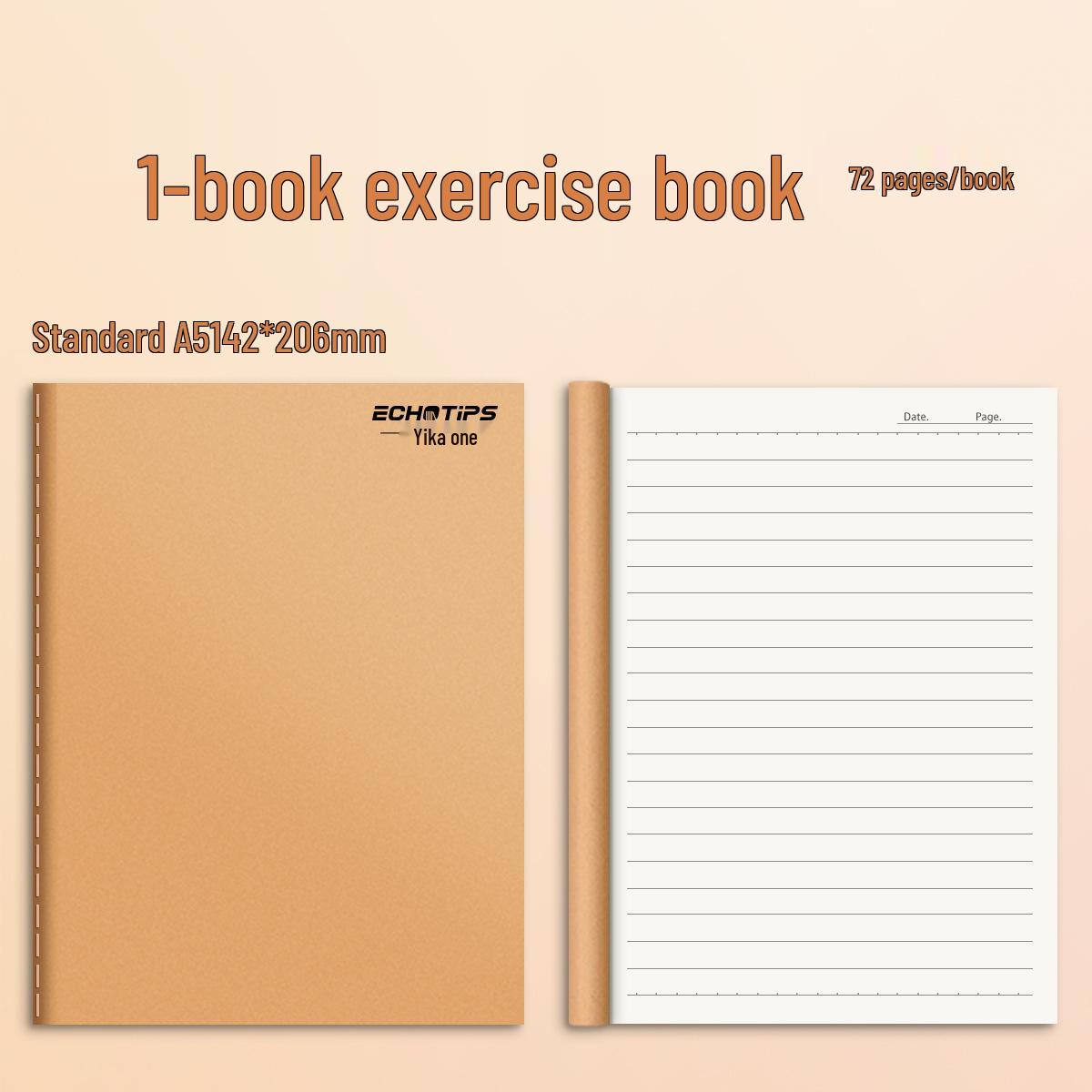 Kraft Paper Notebook A5: Thick Lined Student Practice Book for Exams and Homework