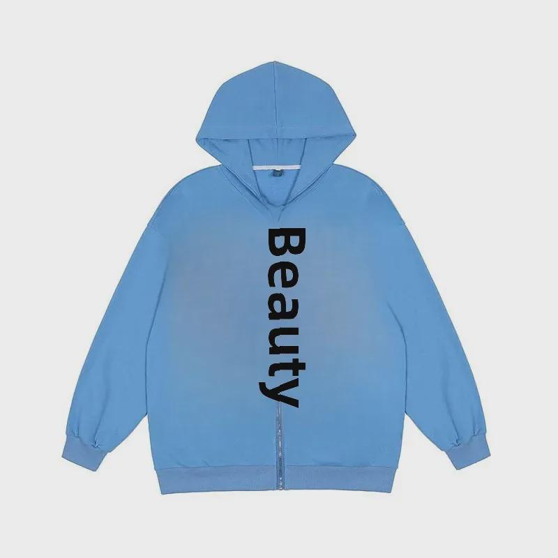 Women's Loose Skull Print Hooded Cardigan Sweatshirt with Zipper - Autumn/Winter Trendy Long-Sleeved Jacket