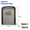 Wall Mount Key Safe Box Weatherproof Key Storage Secret Box Organizer 4 Digit Combination Password Security Code Lock Nokey Home