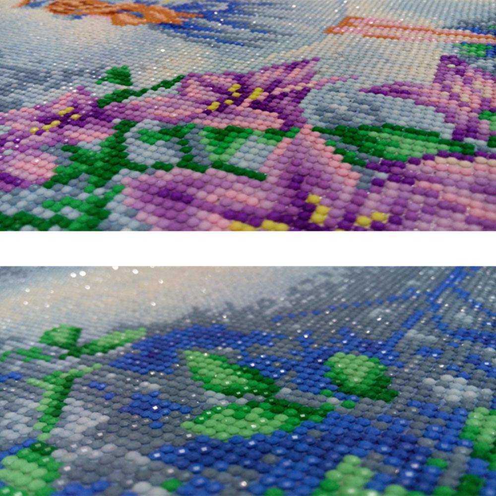 Diamond Painting DIY 5D City Diamond Painting Cube Round Shape Diamond Paintings Kits Arts Craft for Room Wall Decoration