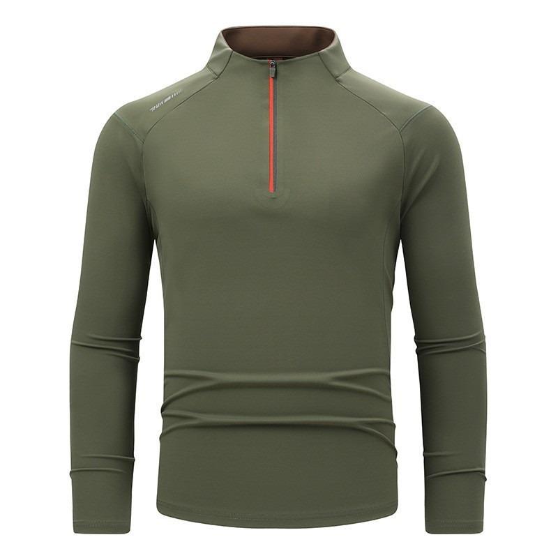 Men S Quick Dry Half Zip Long Sleeve Stand Collar Sports T Shirt