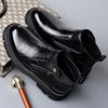 FashionNew Designer Cow Leather Chelsea Boots for Men Autumn Winter Zipper Platform Dress Shoes Man Fashion Casual Ankle Boots Male
