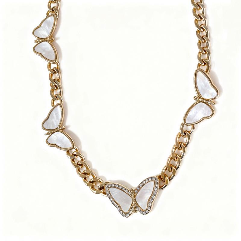 Meier New arrival: butterfly cuban chain - stylish, high-end, and unique design clavicle chain