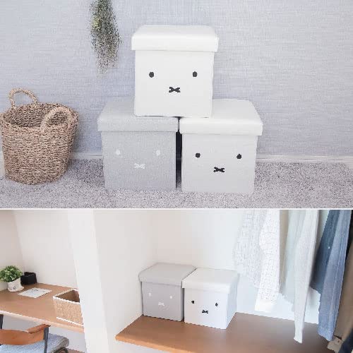 Okato Storage Stool, Storage Box, Chair, Ottoman, Miffy, Gray