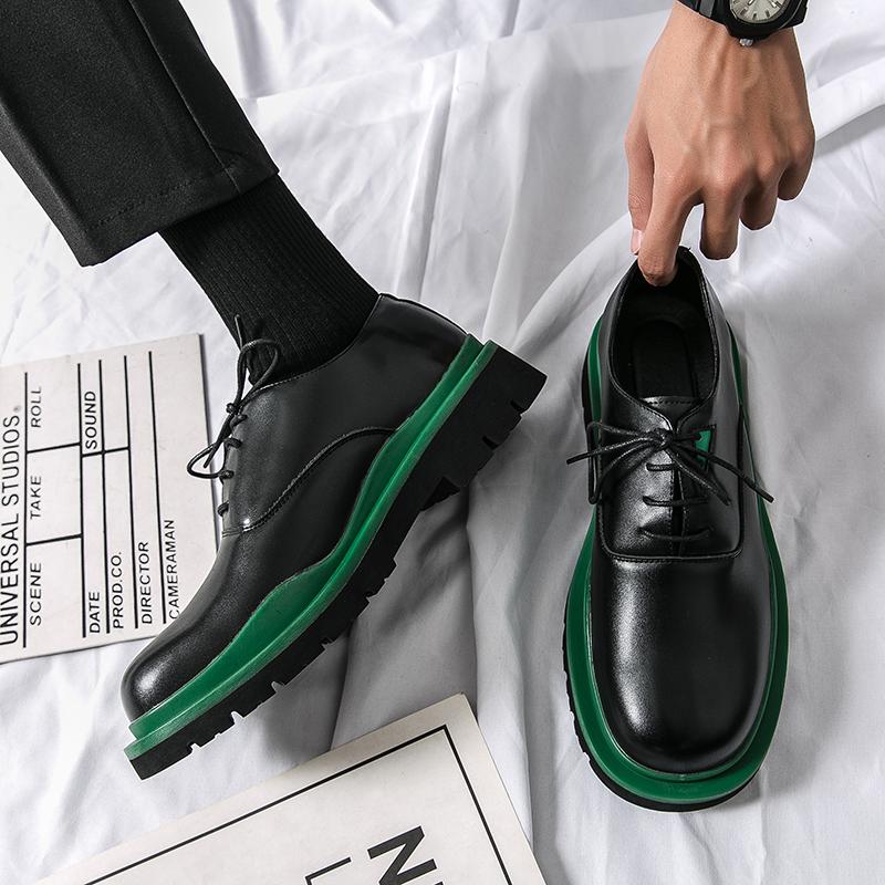 Pánská móda zvyšující výšku silná podrážka módní outdoorová trendy barevný blokování ležérní obuv ležérní párty formální šaty pánská obuv