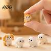 Display Box Collectibles 2Pcs Mini Dog Figurines Cute Resin Puppy Miniature Animal Figures Small Adorable Statue Decorations Ornaments for