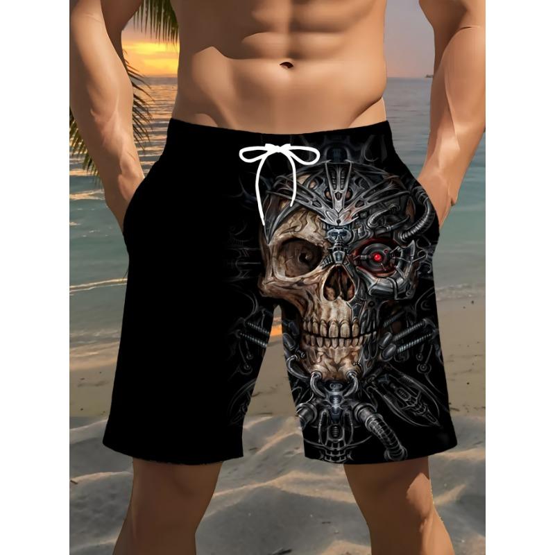 Summer Beach Style 3D Printed Loose Plus Size Quick Drying Shorts