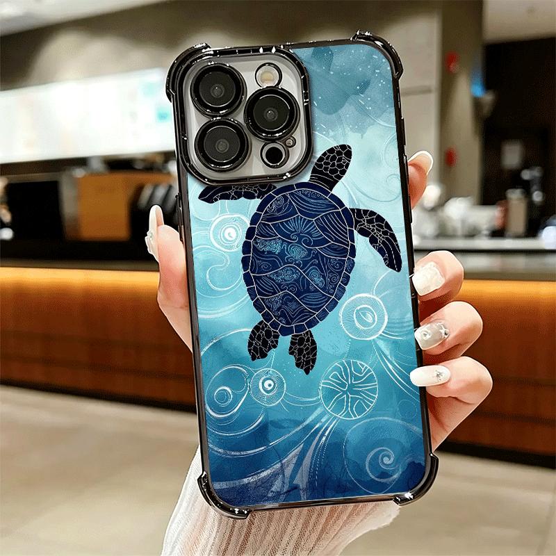 Sea Turtle Art Aesthetics Soft Phone Case For iPhone 15 16 17 Air 14 Pro Max 16E Plus 13 12 Mini Plating Anti-Fall Fundas