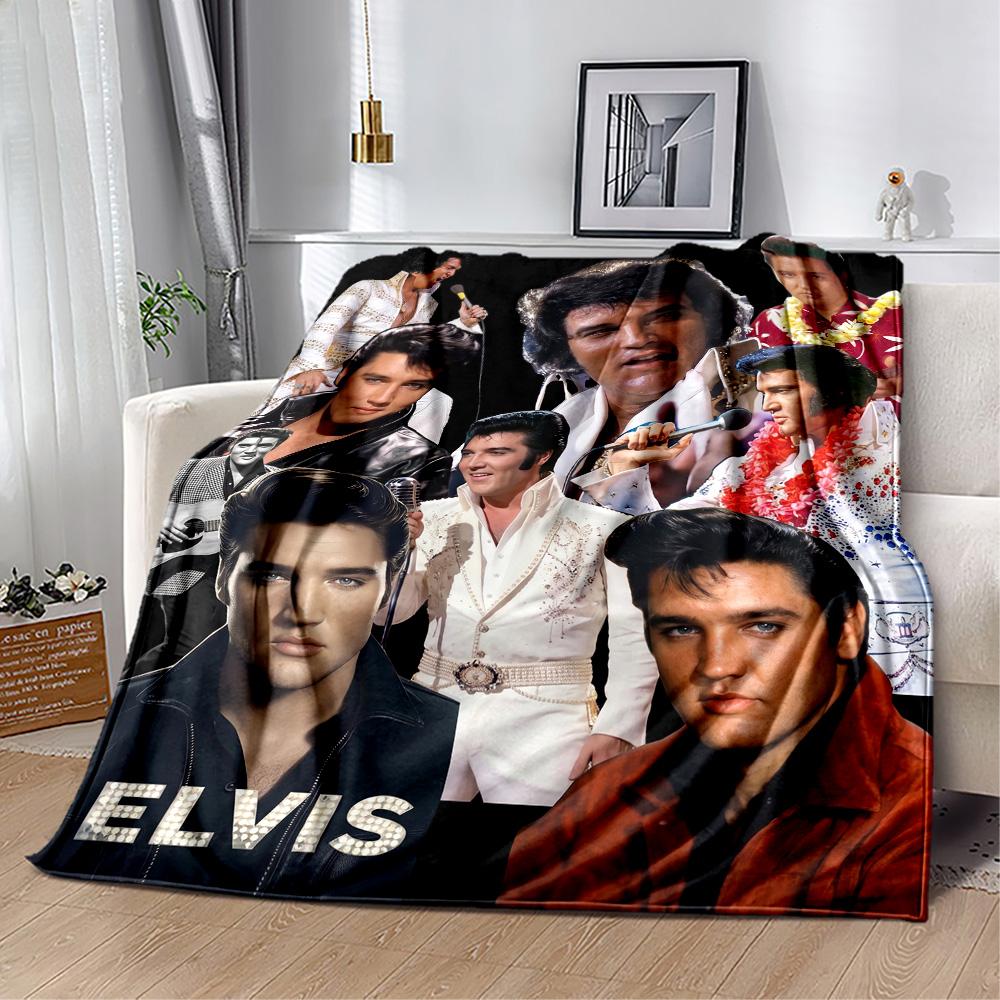 Elvis Presley: Iconic Performances Blanket Durable Comfort Suitable for Office Chair Office Bedding Four Seasons Universal Stylish Decor