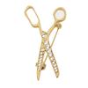 Lovely Handmade Rhinestone Scissor Gold-Plated Brooch Pin Jewelry Best Xmas Gift
