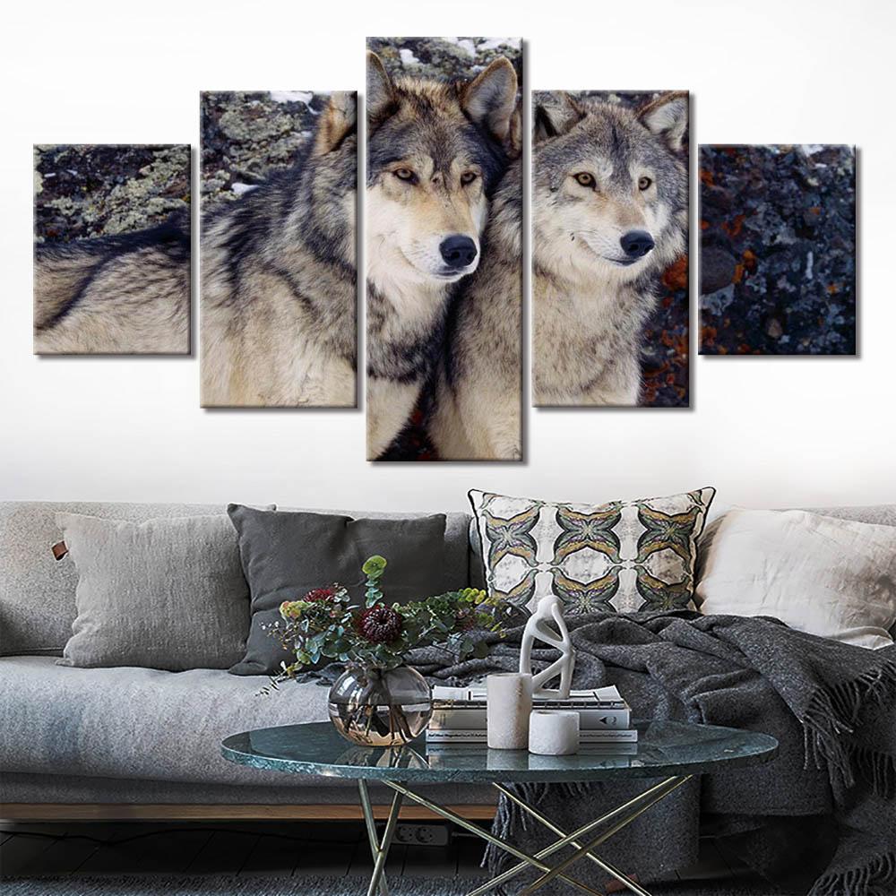 Leinwand-Malerei, Wandkunst, Wolf-Poster und Drucke, Tier-Wandbilder für Wohnzimmer, Heimdekoration