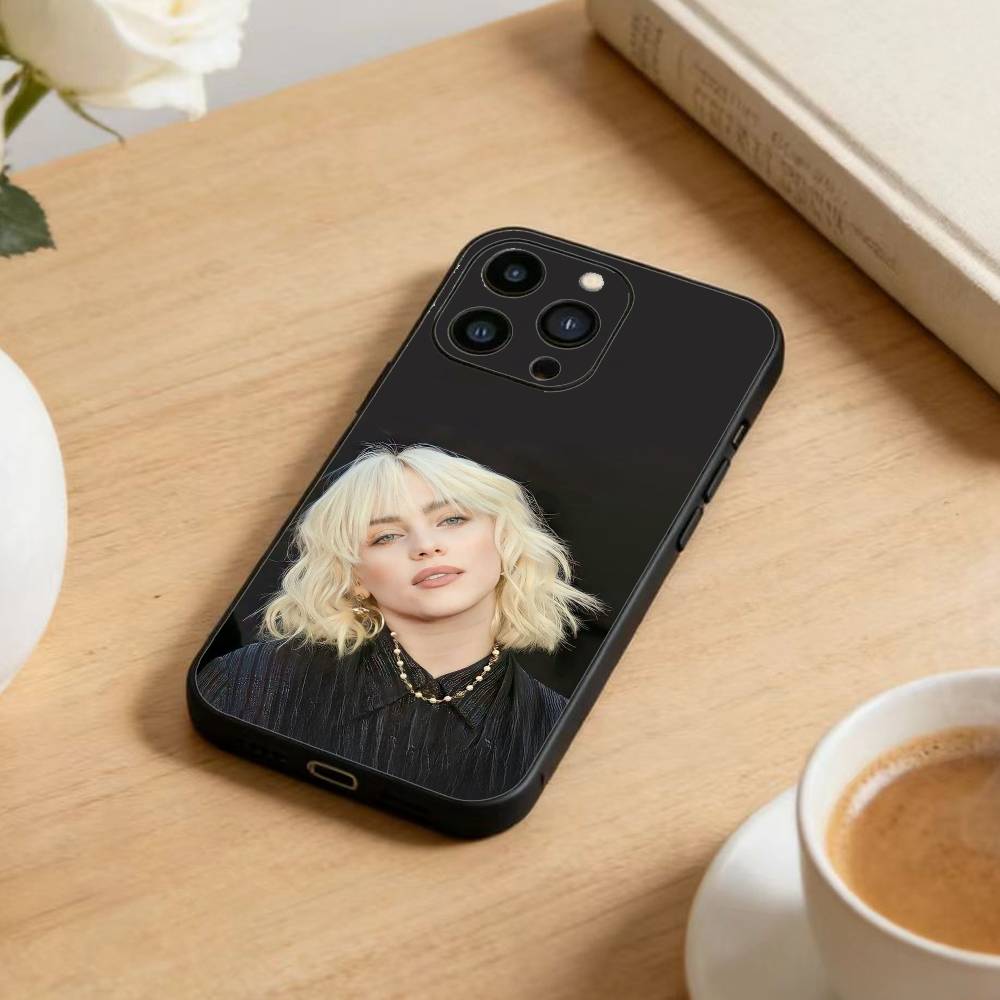 C-Singer Billie Eilish  Phone Case For iPhone 17 16 15 14 13 12 Max Plus Silicone Black Cover