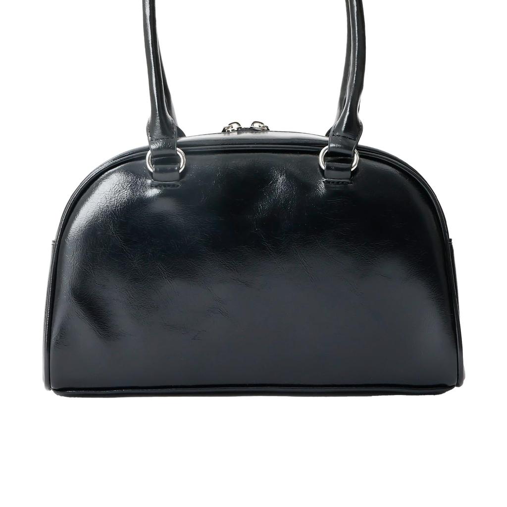 [Coboca+] C25412 Synthetic Leather Double Pocket Clear Window Bag, 3 Colors (BlackIvoryPink), Photo Card Storage (Black)