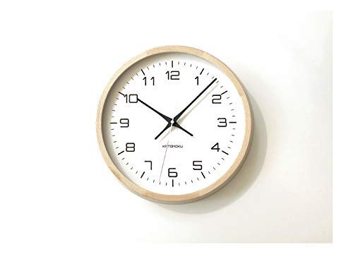 KATOMOKU muku clock 11 natural wall clock continuous second hand km-94NA 306mm (radio clock)