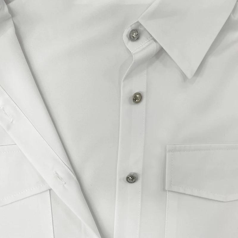 Women Two Piece Set Autumn Office Simple Solid Lapel Long Lantern Sleeve Single Breasted Button Shirt Top Loose Pants Set 2024 New