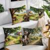 4-piece creative pillowcase set featuring Spring Festival scenes suitable for living room sofas and bedrooms insert not included