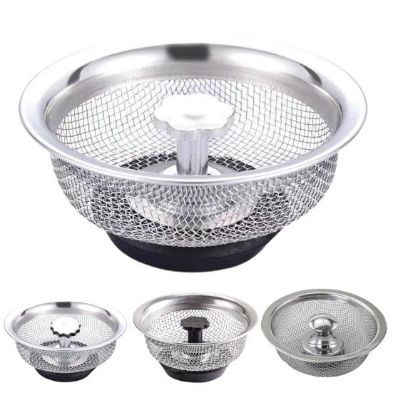 Kitchen Sink Filter Rustproof High-density Stainless Steel Mesh Bath Drain Stopper for Restaurant