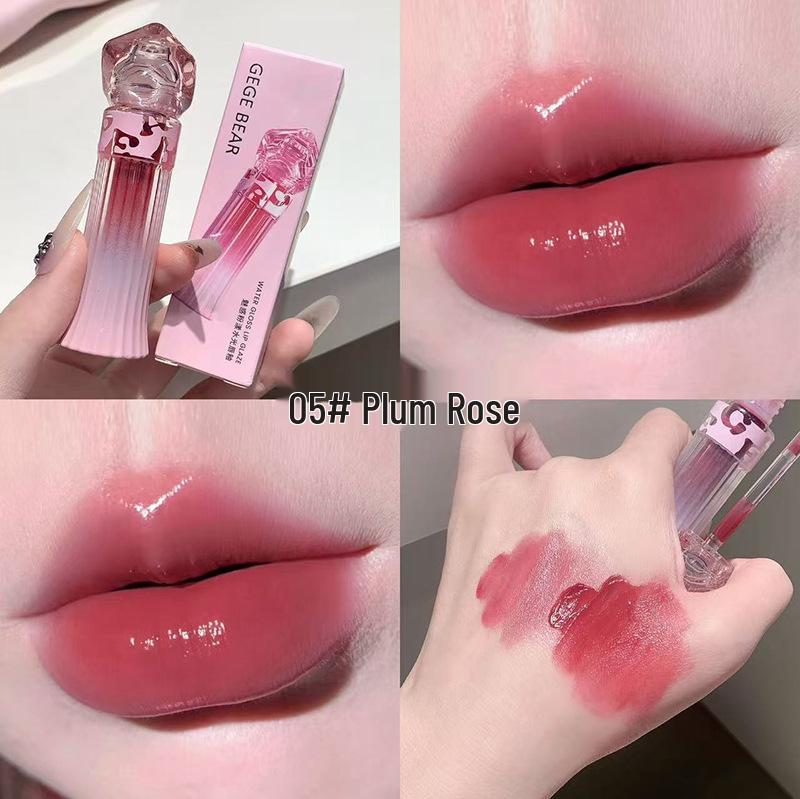 Gege Bear Enchanting Pink Lip Glaze Set for Women – Plumping, Whitening, Dewy Finish Lipstick