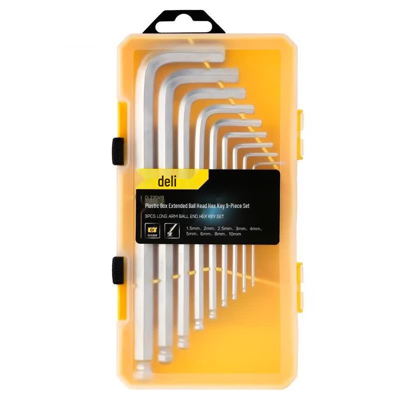 Deli 9-Piece Extended Ball End Hex Key Set 9-Piece Set