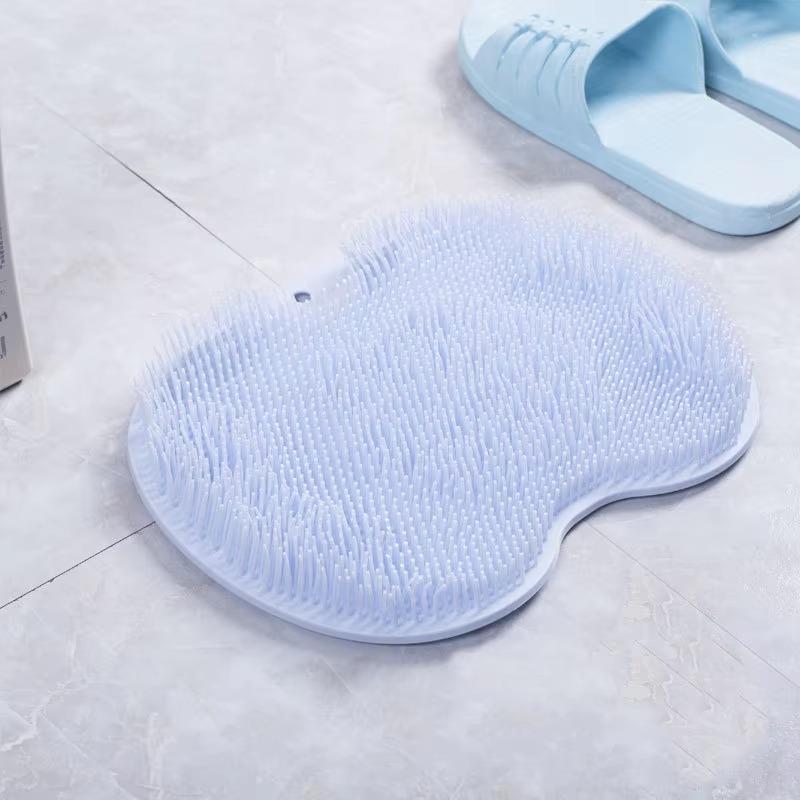 Doccia esfoliante Raschietto per massaggio Bagno Tappetino da bagno antiscivolo Spazzola per massaggio alla schiena Lavaggio dei piedi in silicone Strumento per la pulizia del corpo