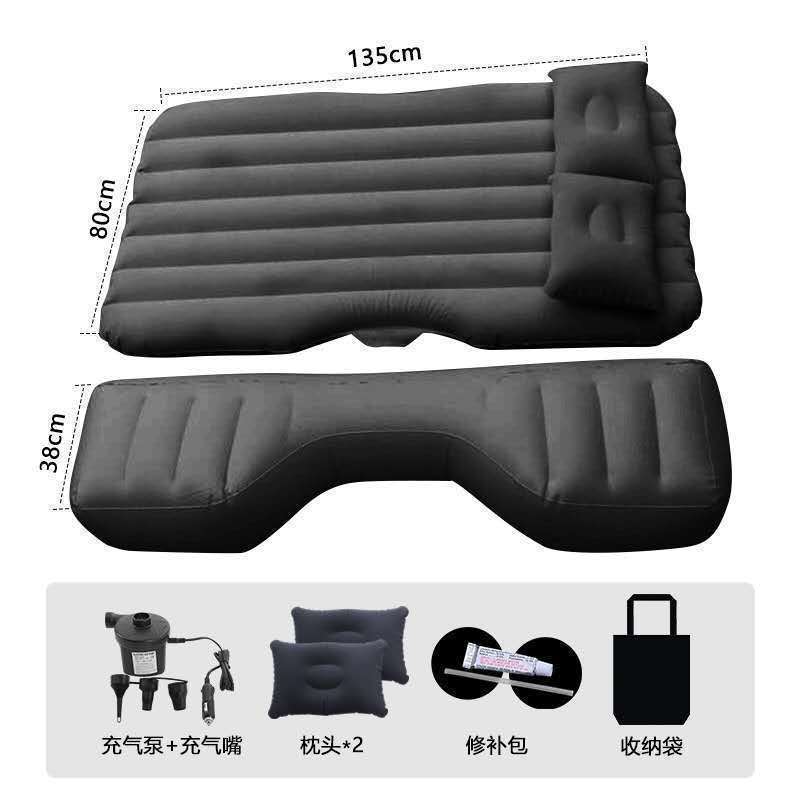 Ultra-soft Flocking Environmental Fabric Car Inflatable Bed Air Cushion Bed Portable Car Travel Bed For Most Small Car