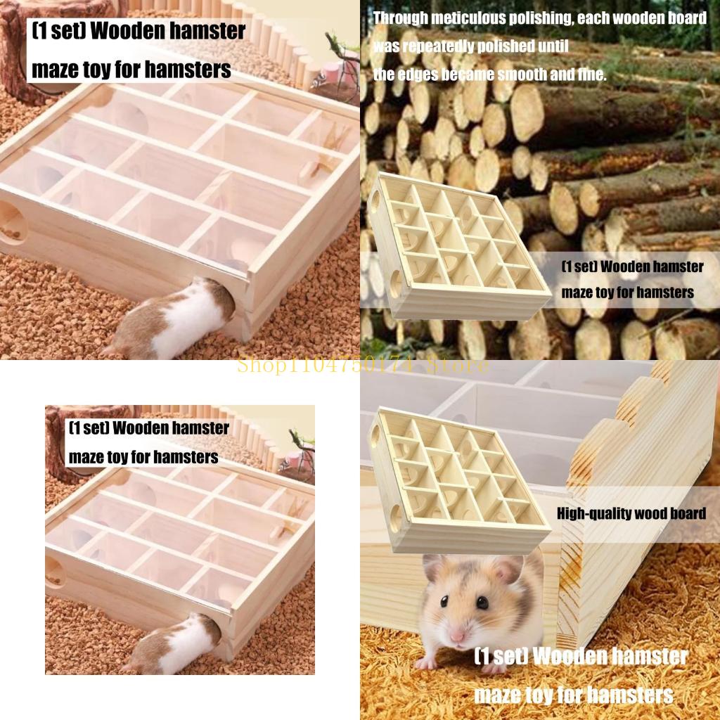 

Stable 9mm Thick Wooden Hamster Mazes House Natural Pine Materials Safe For Chewing Gerbil Mices Small Pet top sale China Mainland