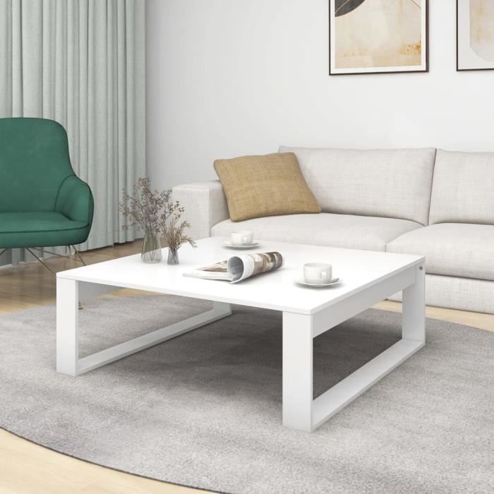 VidaXL Table basse Blanc 100x100x35 cm Aggloméré