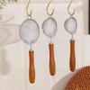 304 Stainless Steel Fine Mesh Strainer Colander Flour Sieve With Plastic Handle Soybean Milk Residue Filter Spoon Kitchen Tools