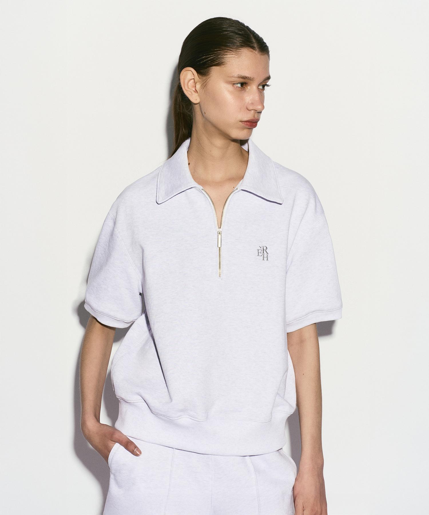 Half Zip Sweatshirt Melange Gray Melange Gray/S_M
