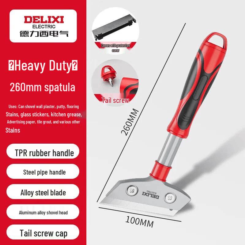 Delixi Heavy-Duty Scraper Cleaning Tool Rubberized Handle