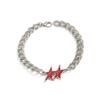 Bracelet Cubain Étoile à Cinq Branches Colorée Hip Hop Acier Inoxydable Punk Bijoux Tendance pour Hommes Tenue Décontractée