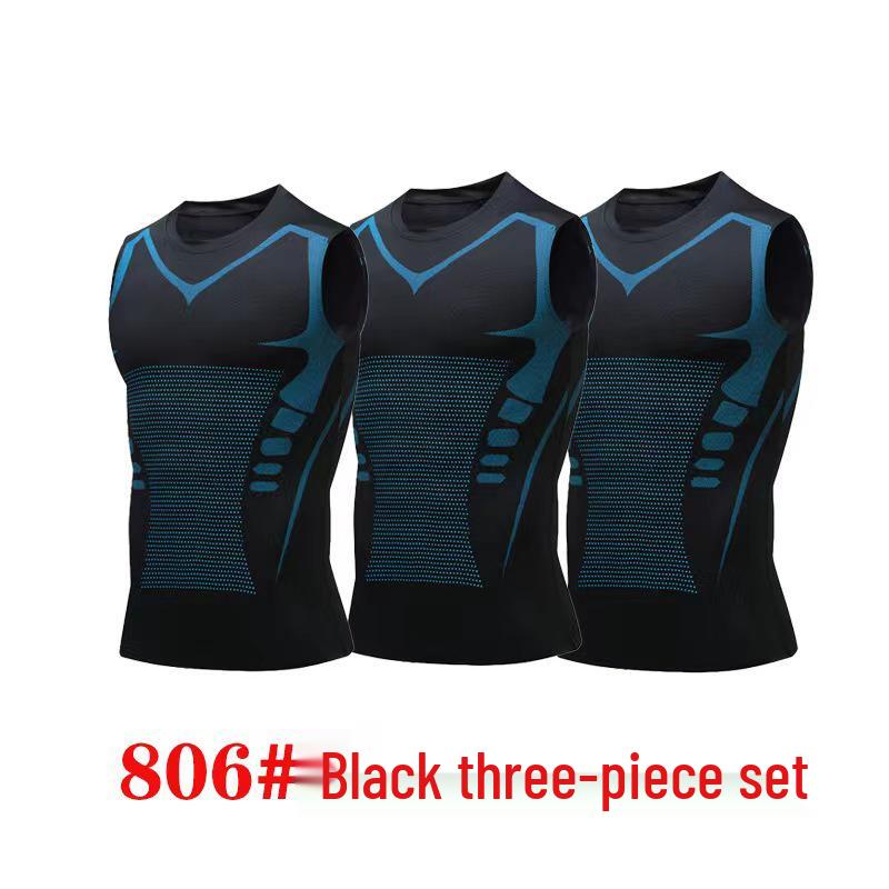 Men's Quick-Dry Sleeveless Three-Piece Fitness Set for Running and Basketball