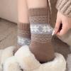 Socks Medium Tube Socks Season Fleece Thickened Warm Wool Socks Big Snowflake Retro Cashmere Stockings Women