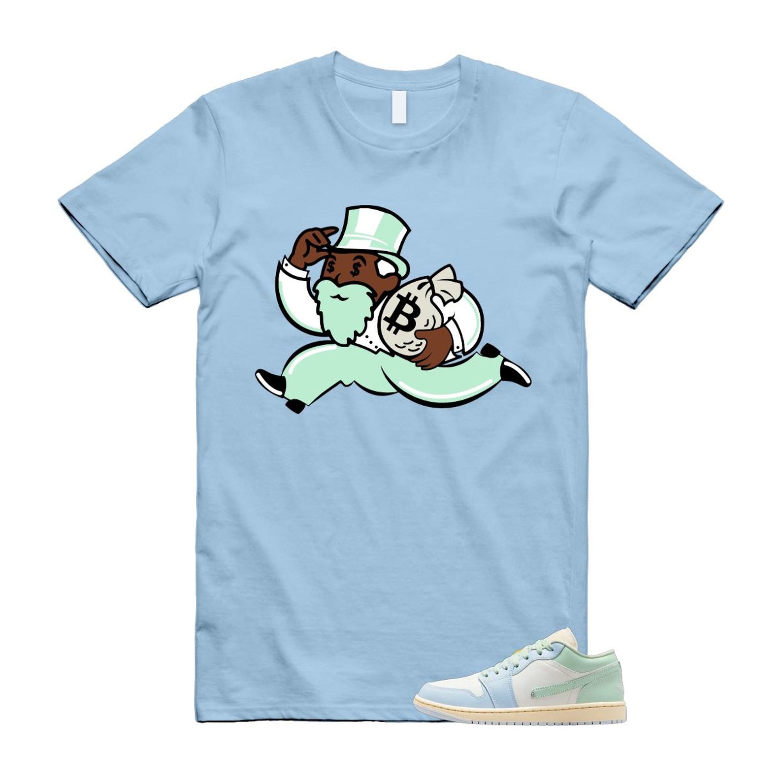 1 Sail Jade Aura Muslin White Ice Blue Mint T Shirt Match GM XL