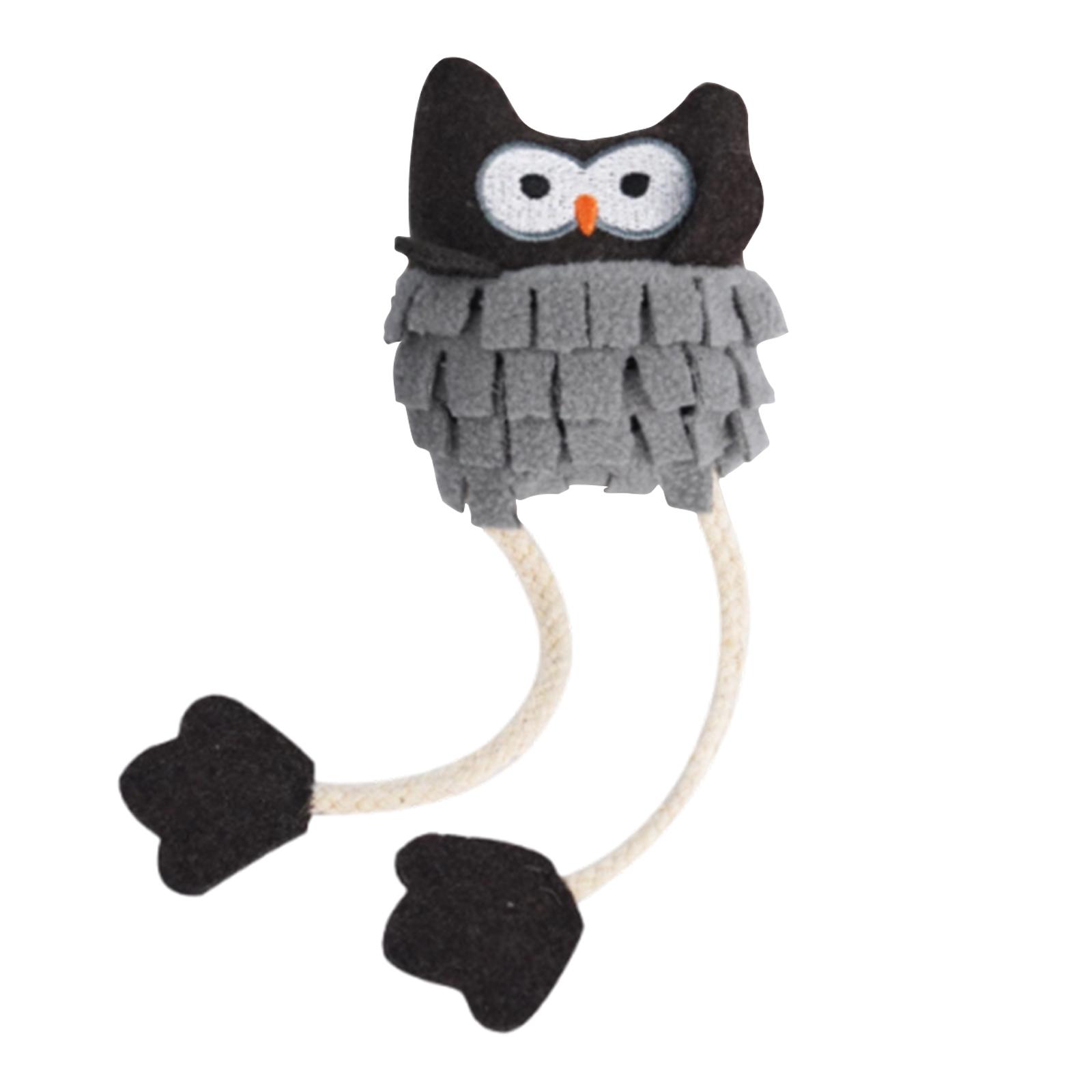 

Soft Plush Owl Shaped Pet Toy with Textured Body and Flexible Rope Legs for Interactive Play and Chewing Fun for Pets One Size