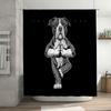 Yoga Dog Shower Curtain Bathroom Decor Zen Animal Portrait Nature Wall Art Home Decor Peaceful Serenity Spiritual Tranquility Pe