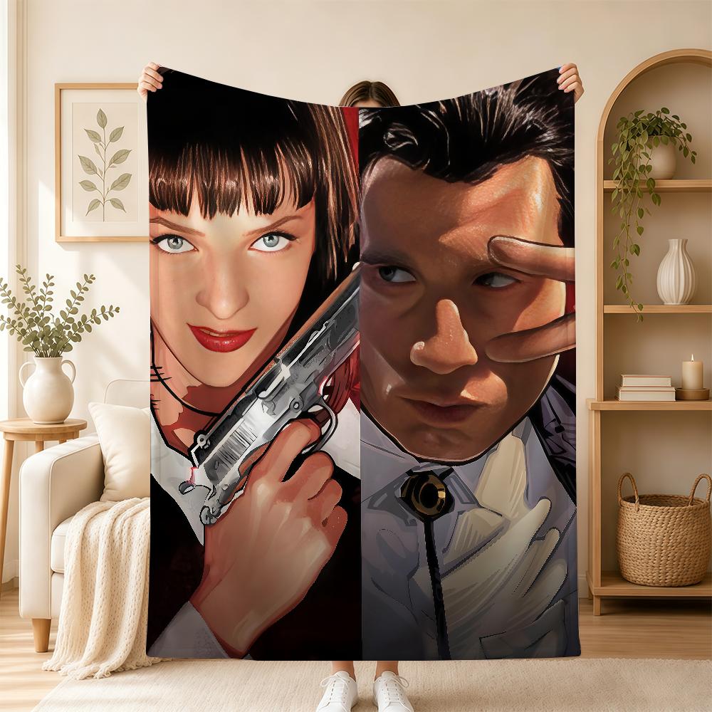 Movie Pulp Fiction Blanket For Soft Warm Knee For Bedroom Living Room Bed Sofa Camping Picnic Office Gift