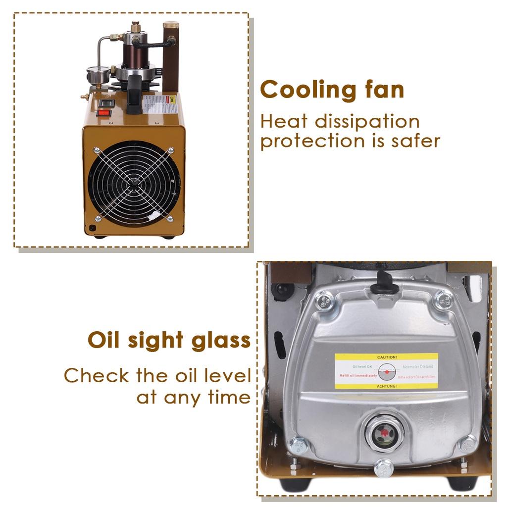 4500PSi 40MPA High Pressure PCP Air Compressor Pump Electric Air Pump Minicooper PCP Pump For Diving Scuba 1800W