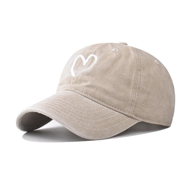 Shaped Pattern Heart Cotton Retro Big Heart Baseball Hat Adjustable Cap Adults