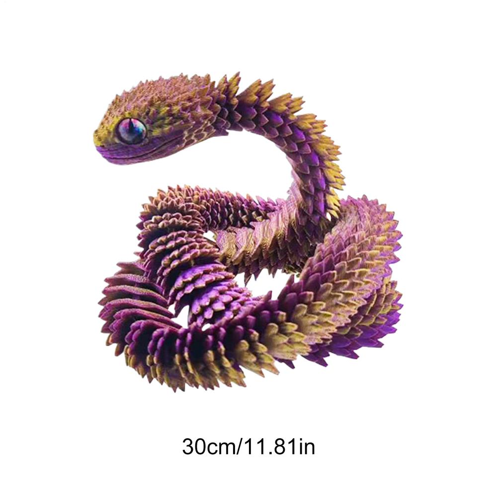3D Printed Snake Movable Joint Simulation Snake Figurine Creatived Home Office Desktop Ornament New Year Gifts Crafts Gift