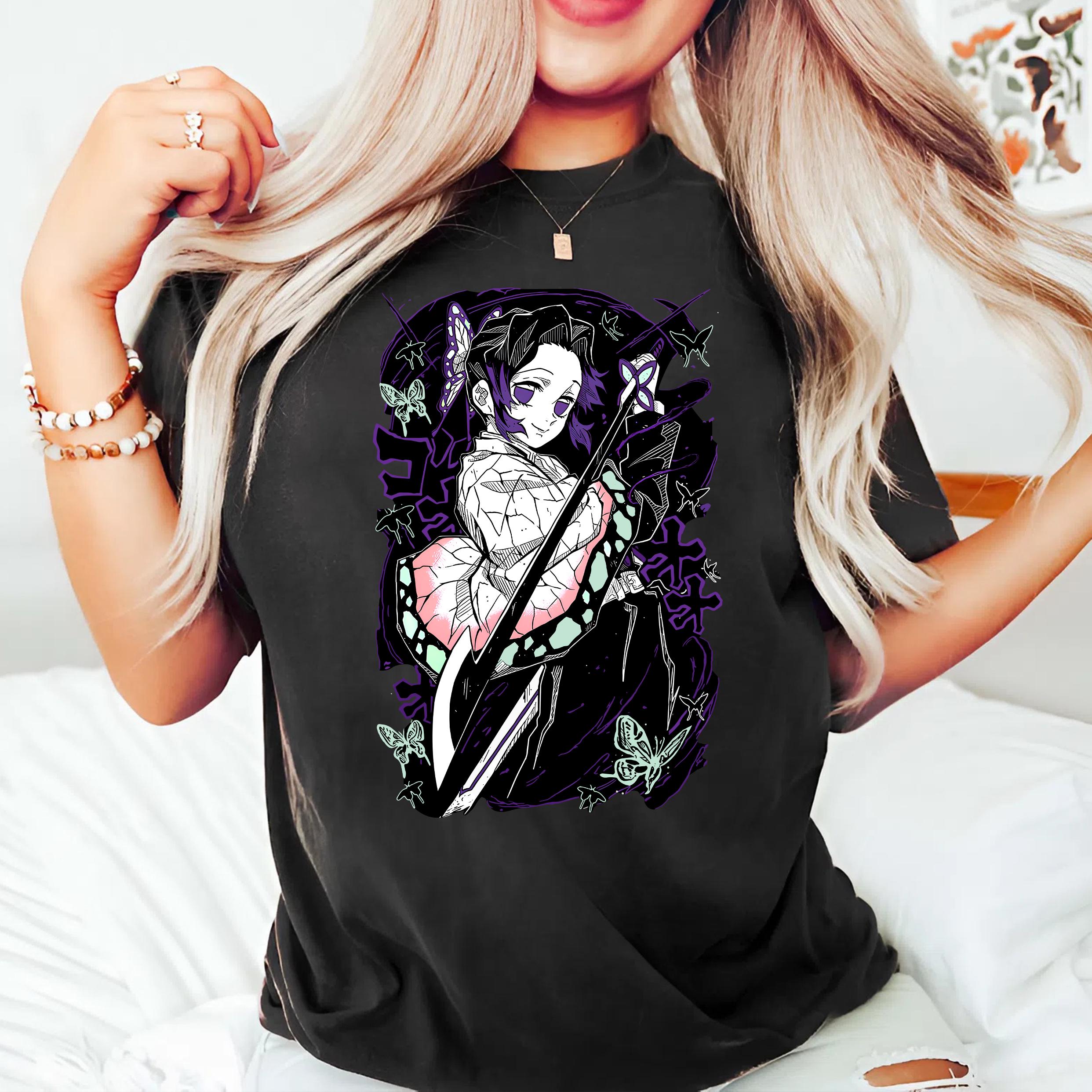 2026 Latest Shinobu Kocho Shirt Demon Slayer Anime Tee Butterfly Hashira Graphic TShirt Kimetsu No Yaiba Unisexga Tee S
