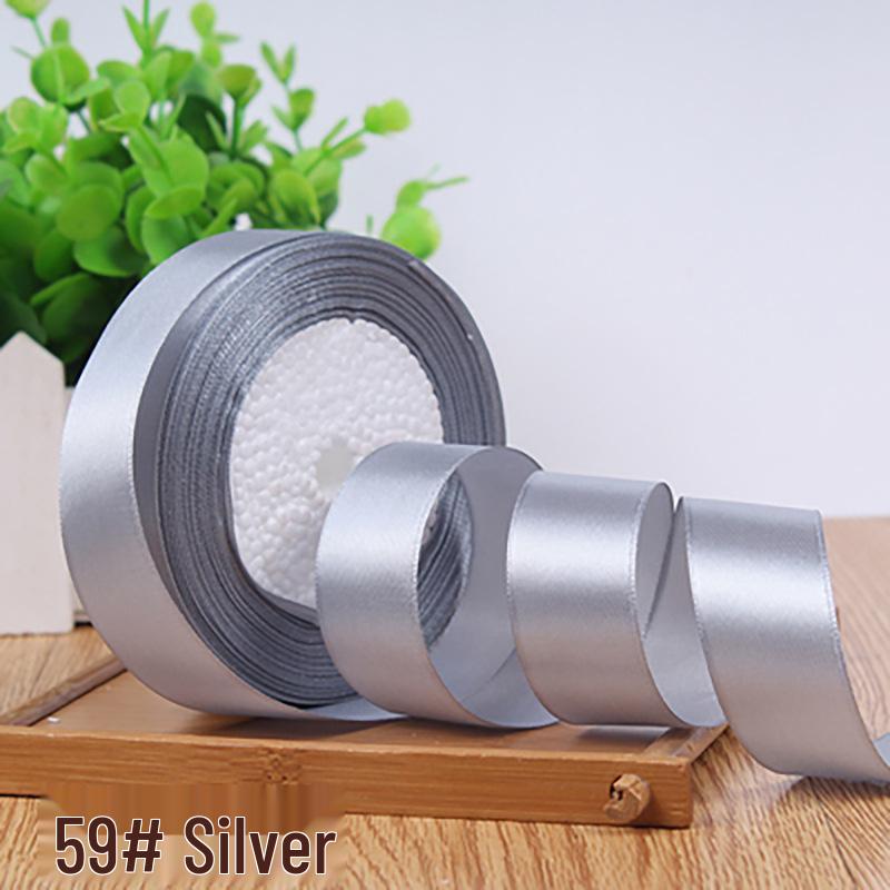 4cm Solid Color Satin Ribbon for Floral Art and Gift Packaging