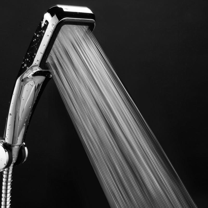Bathroom Water Saving High Pressure Shower Head Chrome Powerfull Boosting Rainfall Spray