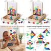 Wooden Fun Acrylic Three Dimensional Tetris Children Puzzle Toy Blocks Building