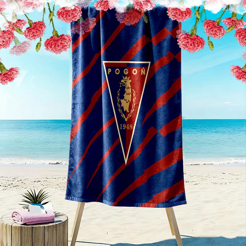 Pogoń Szczecin Print Beach Towel, Large Soft Quick Dry Towel for Beach Camping Swimming
