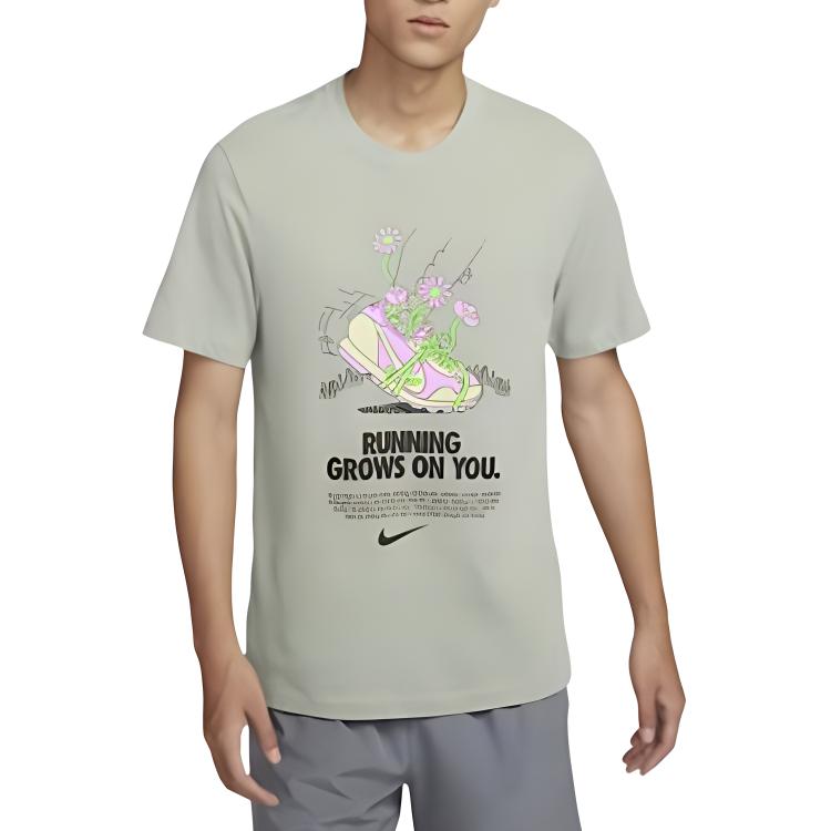 

Nike DF Tee Run DNA FA24 Casual Breathable Knitted Short Sleeve T-Shirt Men Tops Green FZ8066370 M