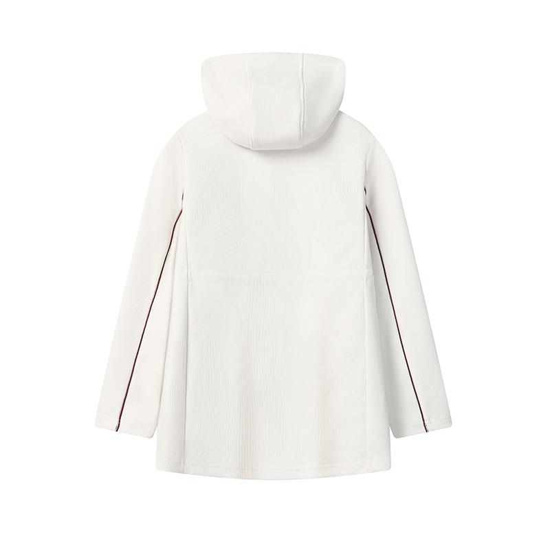 Fila Classic Comfortable Hooded Knit Jacket Women Jackets White F61W543501F-IV