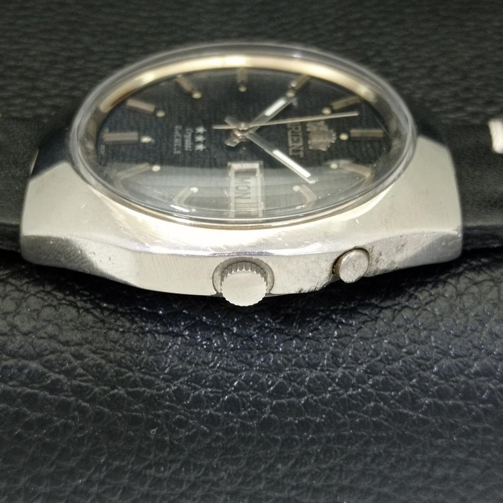 VINTAGE ORIENT CRYSTAL AUTOMATIC 46941 JAPAN MENS ORIGINAL DIAL WATCH A700722-5 R204-a700722